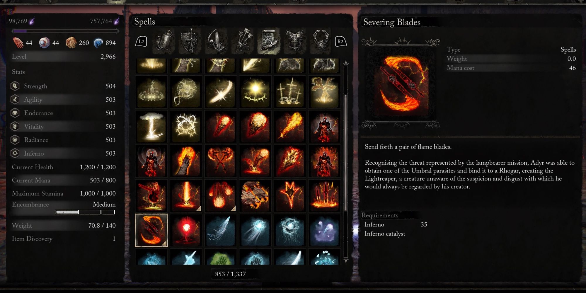 Severing Blades Information in Lords of the Fallen