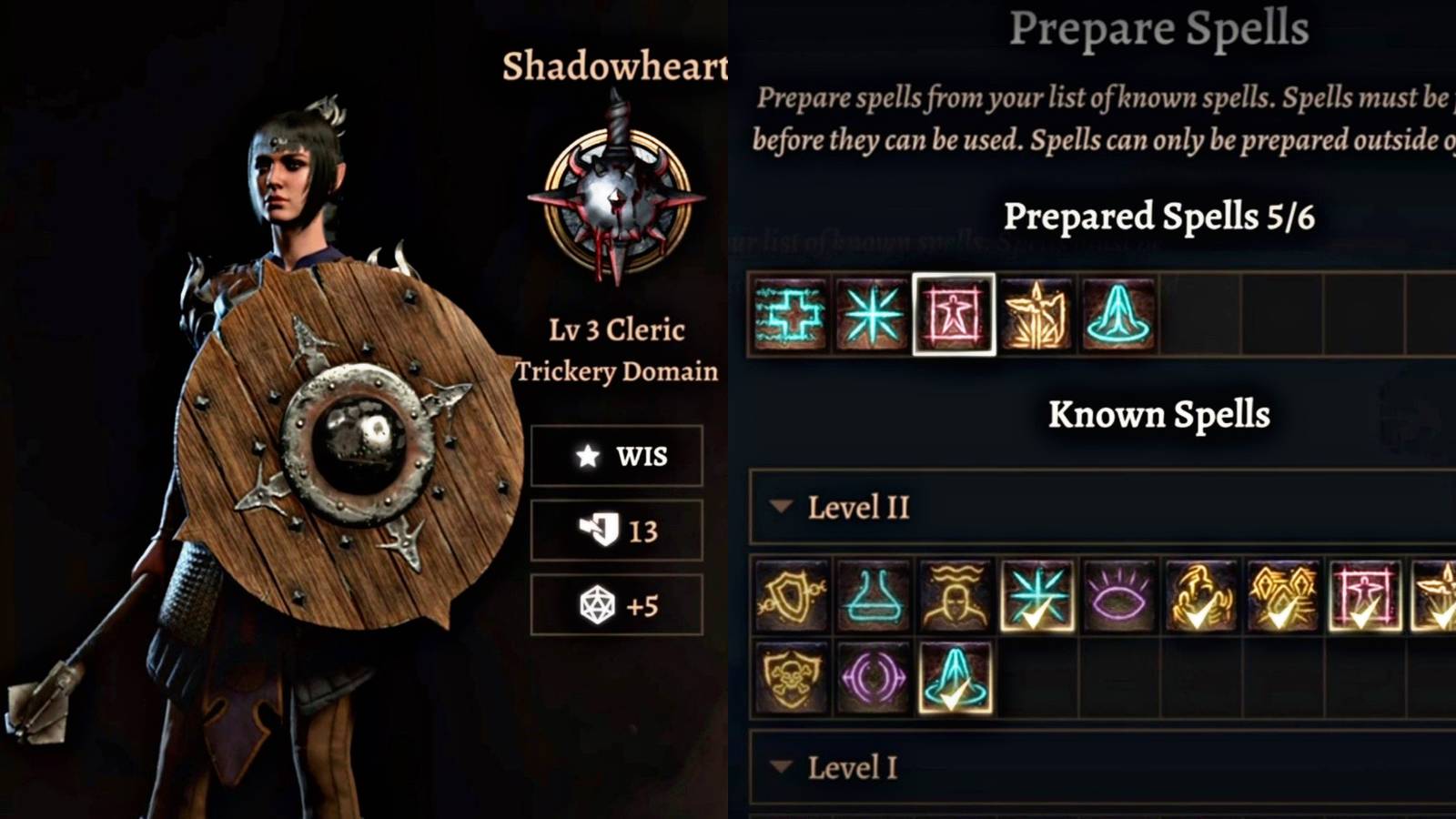 shadowheart changing preparing spells