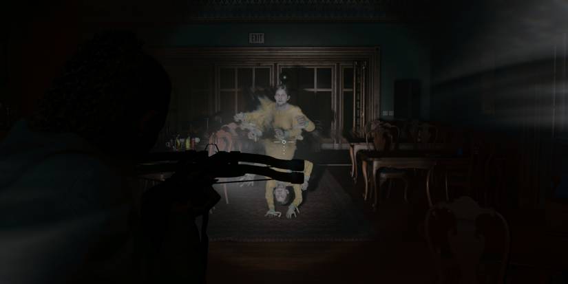 Shooting enemies with the Crossbow in Alan Wake 2