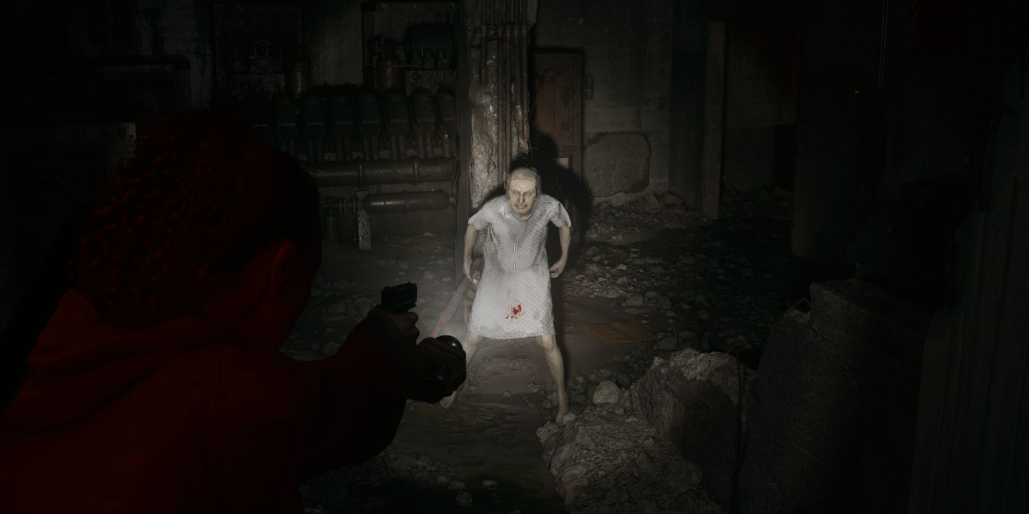 Shooting enemies with the Pistol in Alan Wake 2