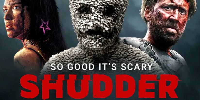 This image features three films from Shudders catalog and the phrase "So Good It's Scary"