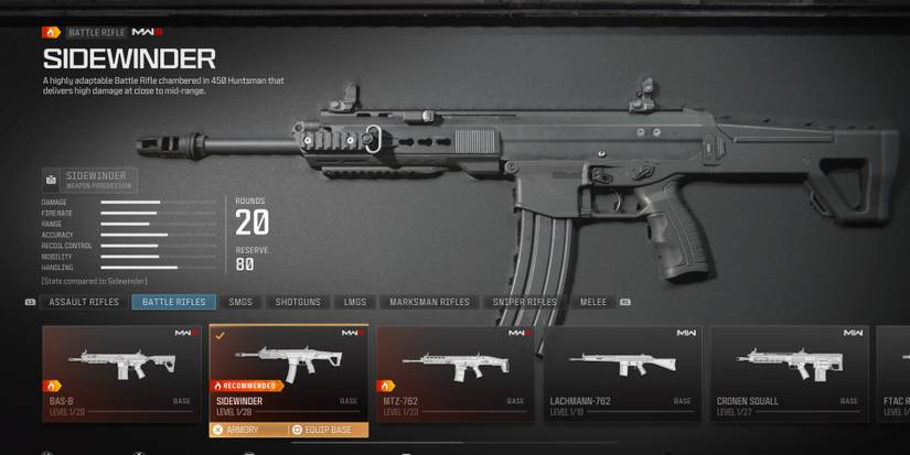 sidewinder battle rifle mw3