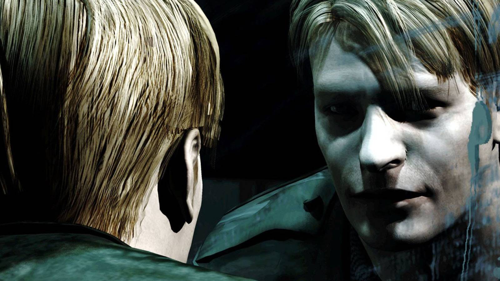 James staring at his reflection in Silent Hill 2