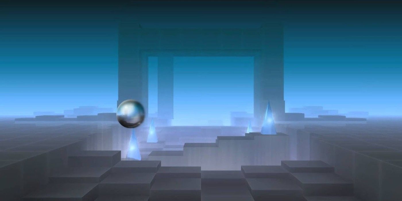 Smash Hit game abstract vacant space with steps and marble