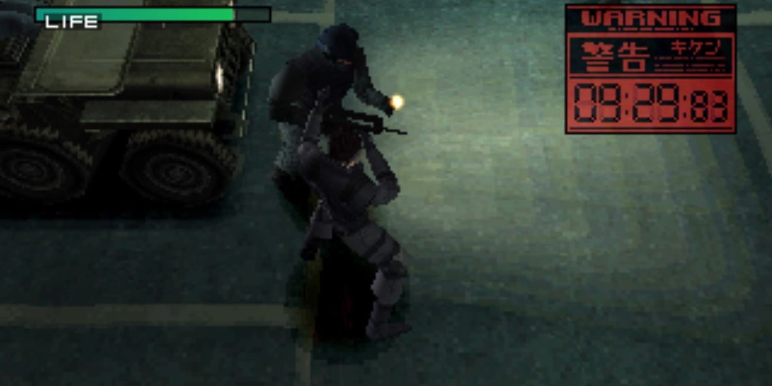Snake punching out a guard MGS 1 PS1