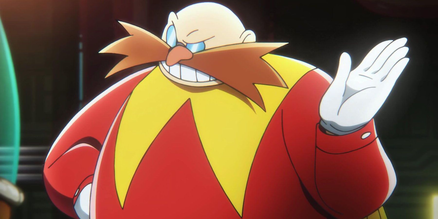 A screenshot of Dr. Eggman in an animated cutscene in Sonic Superstars.