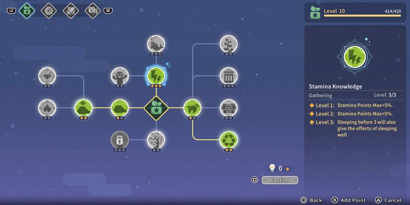 The Stamina Knowledge skill in My Time at Sandrock