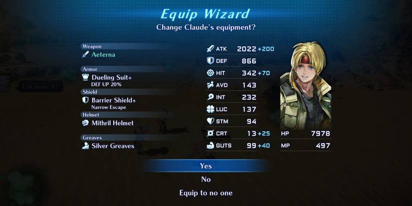 Star Ocean 2 - equipping the Aeterna Sword