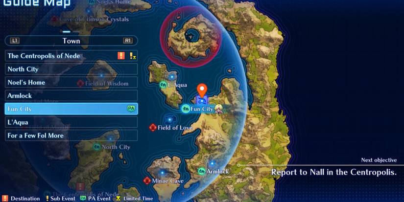 Star Ocean 2 - Fun City location on the map