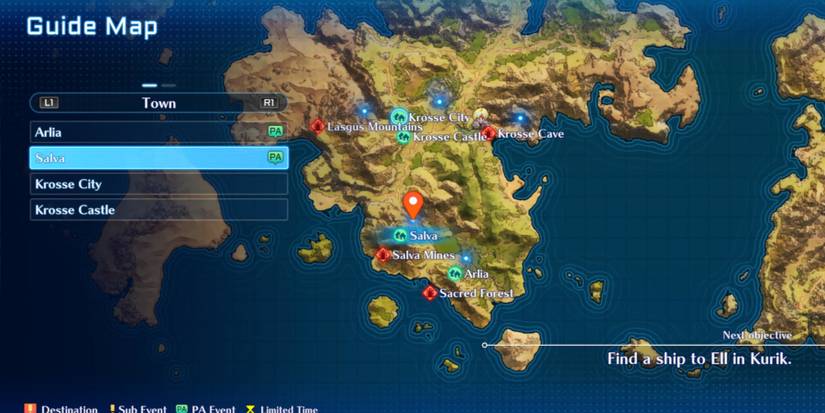 Star Ocean 2 - Private Actions on the Guide Map