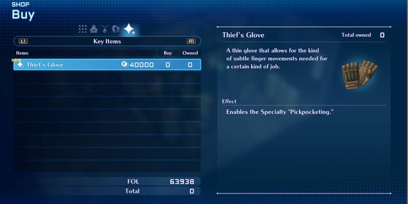 Star Ocean 2 Thief's Glove