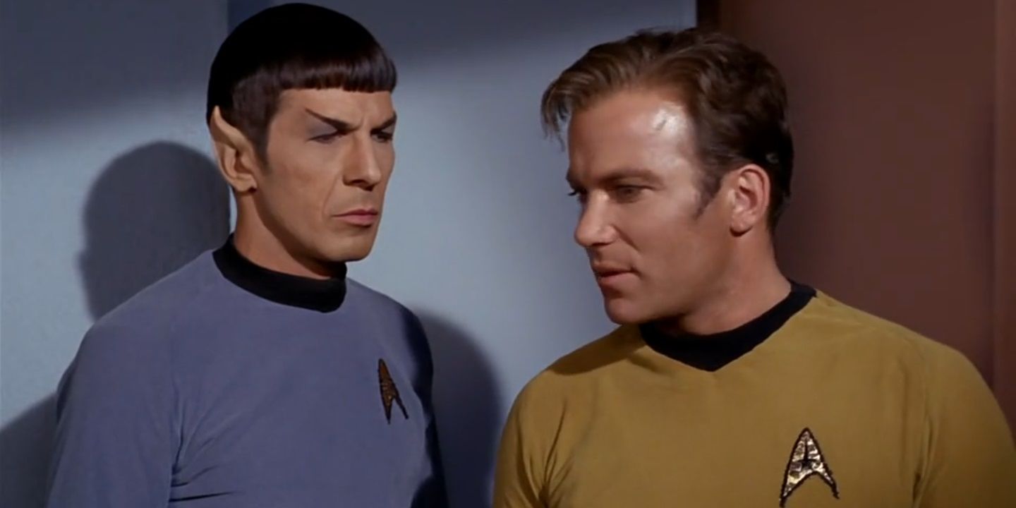 Kirk and Spock in "A Taste of Armageddon".