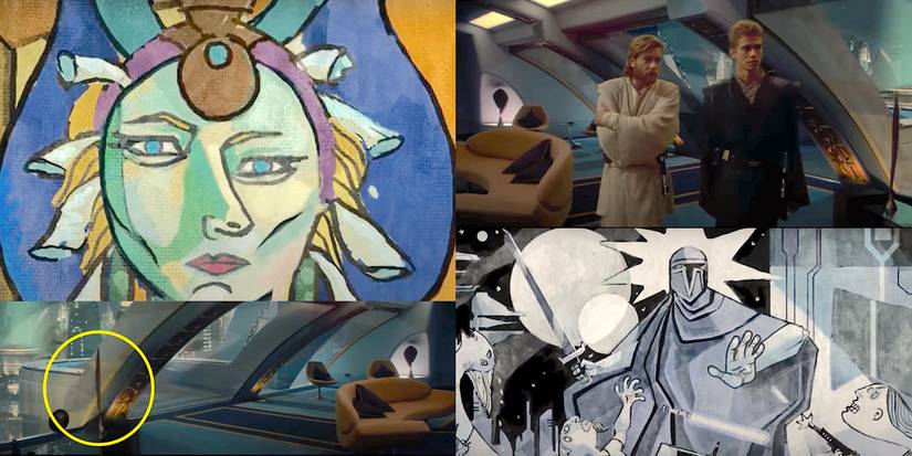 Mandalorian Murals and anakin and obi-wan in padmes apartment