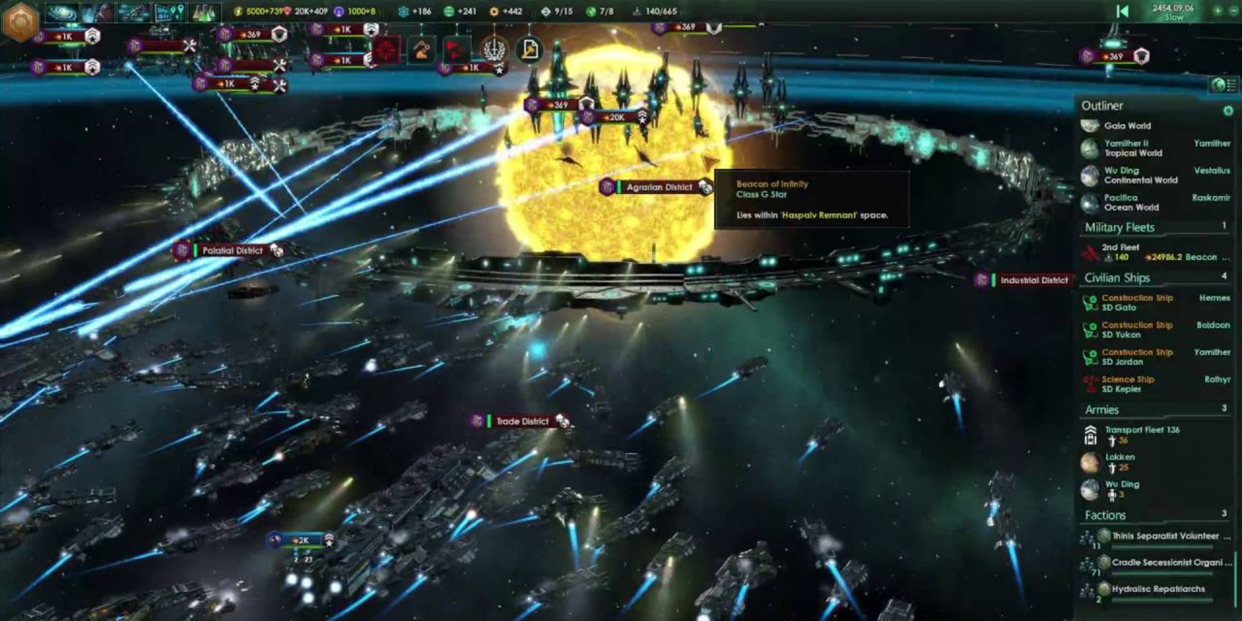 ships engaging in an all-out war in space in Stellaris