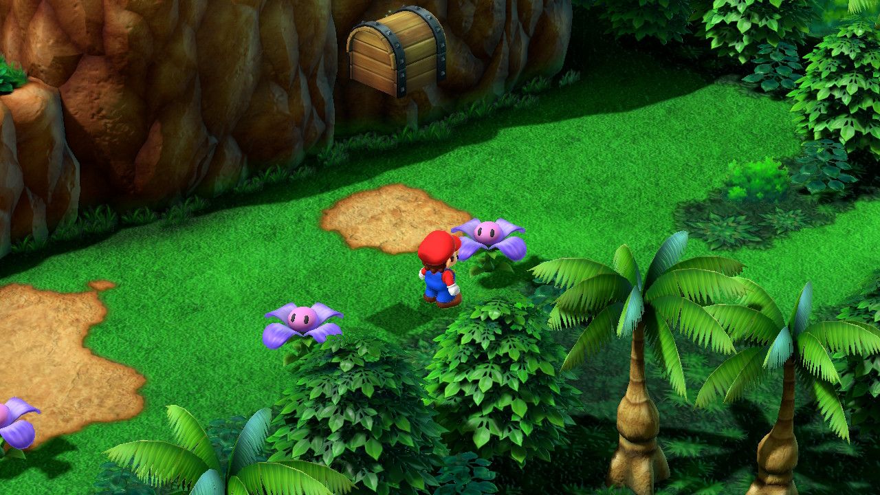 super mario rpg invisible hidden chest flowers frog coin