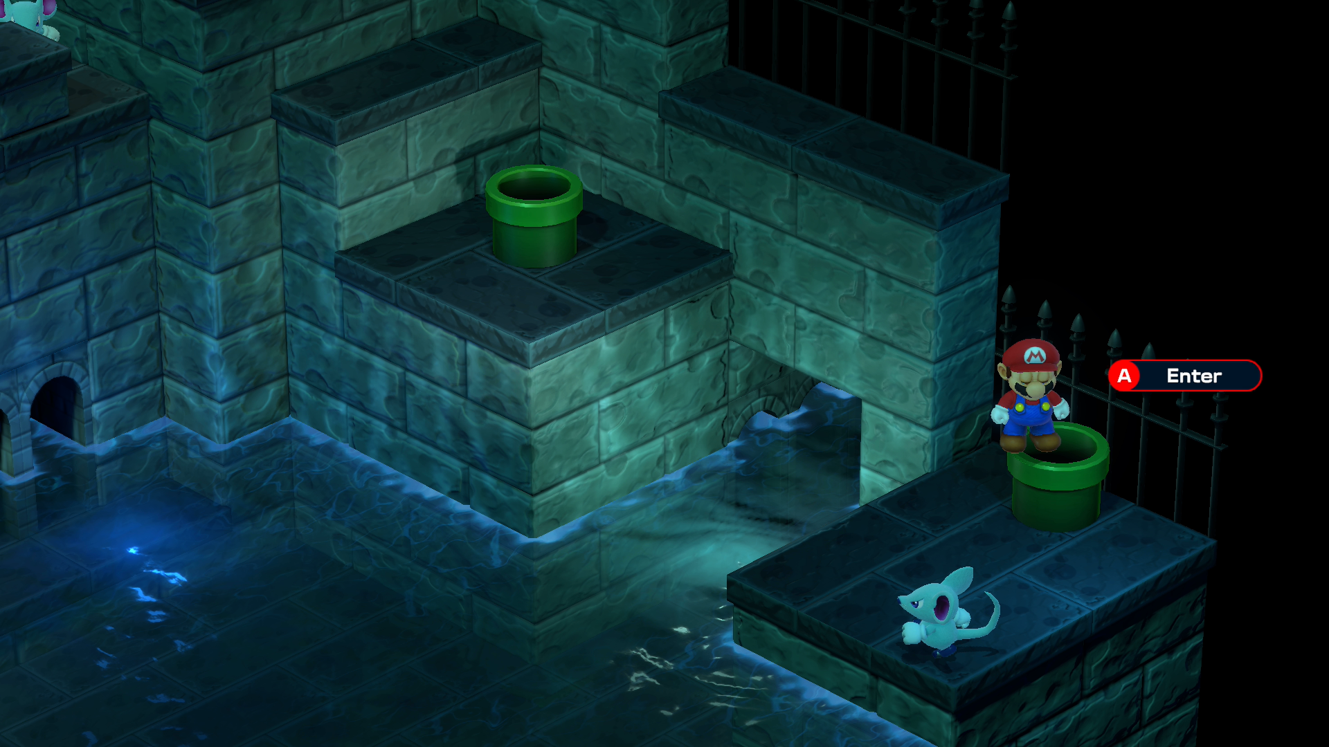 Super Mario RPG Kero Sewers Green Pipe that leads to Drain Switch