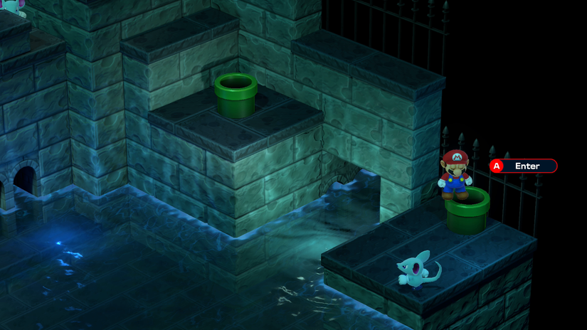 Super Mario RPG Kero Sewers Green Pipe that leads to Drain Switch
