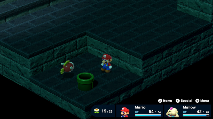 Super Mario RPG Kero Sewers Green Pipe reachable after draining area