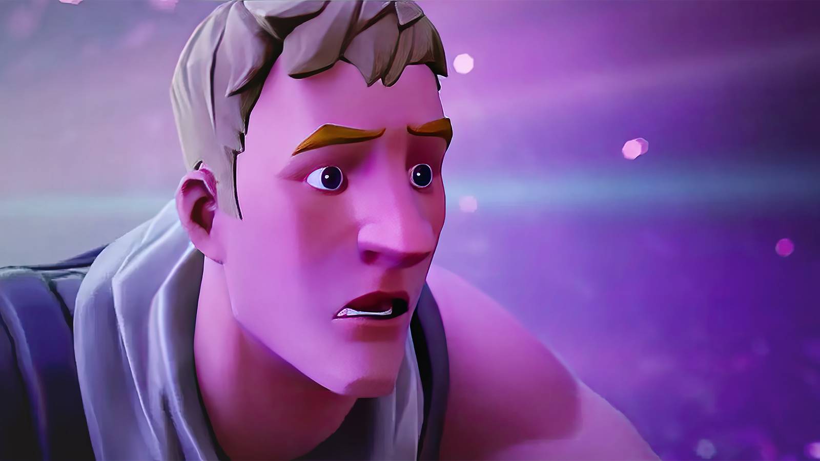 Surprised-looking Fortnite character close-up