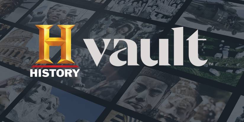 This shows the logo and interface of the History Vault Streaming app