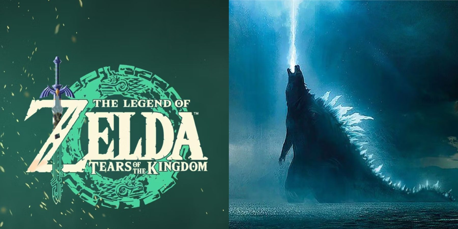 Tears of the Kingdom Logo and Godzilla