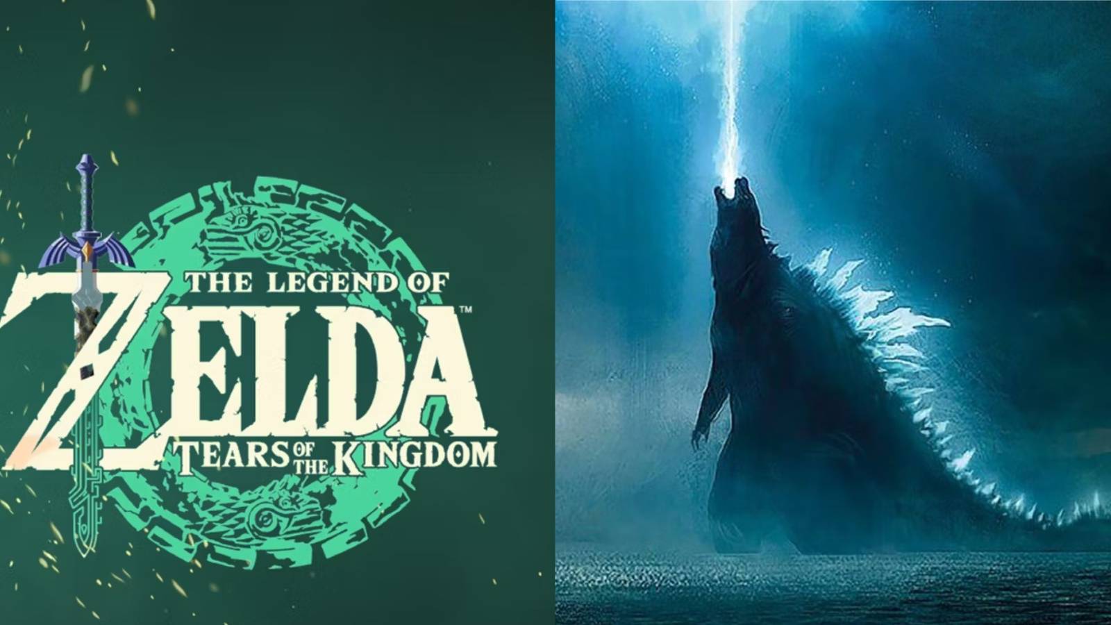 Tears of the Kingdom Logo and Godzilla