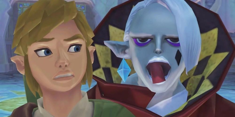 Ghirahim surprises Link with his tongue