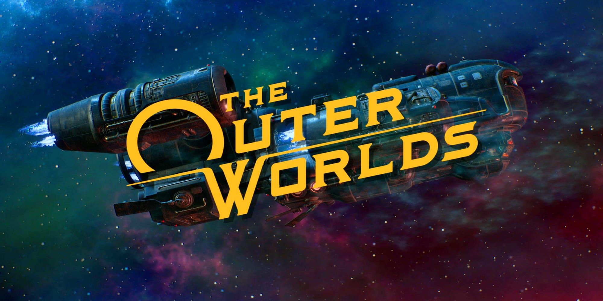 The Unreliable flies behind The Outer Worlds' logo