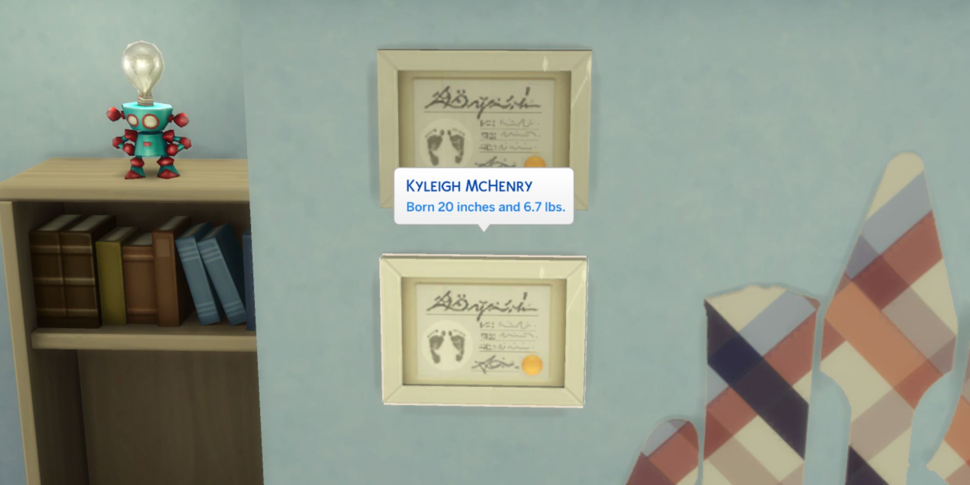 Como característica del Mod Parto de Los Sims 4 Pandasama, los jugadores pueden ajustar los certificados de nacimiento y personalizarlos para el bebé.