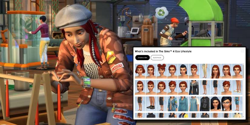 Three Sims represent cool new outfit choices for the Eco Lifestyle expansion pack