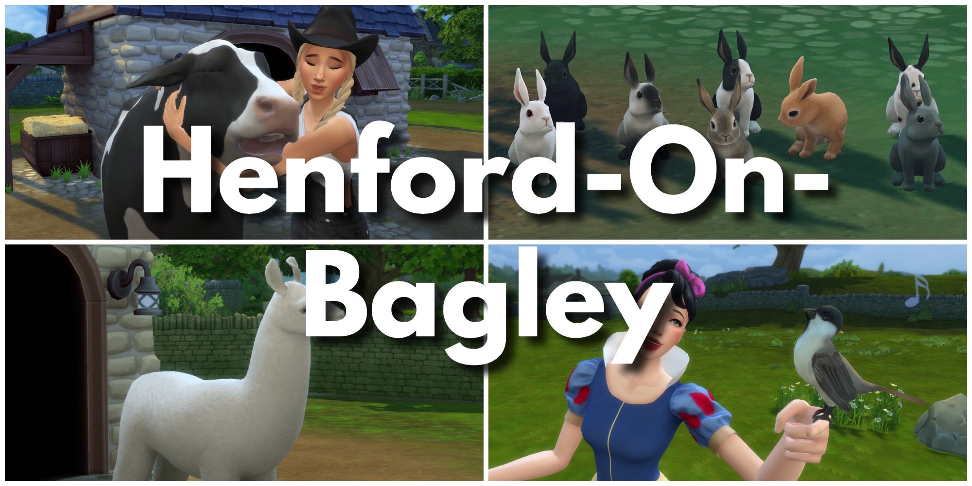 Players with the Cottage Living pack can enjoy Henford-On-Bagley, filled with cows, chickens, llamas, foxes, birds, and rabbits for animal-lovers to enjoy.