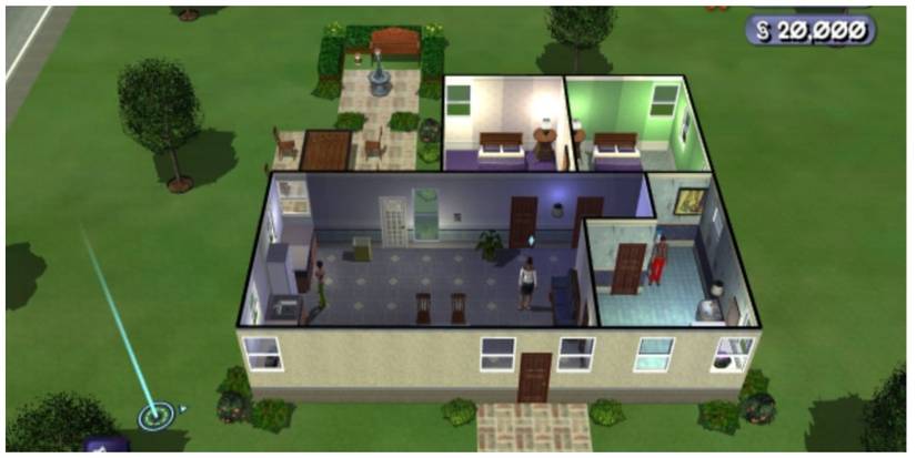 A house with the walls up in The Sims Bustin' Out