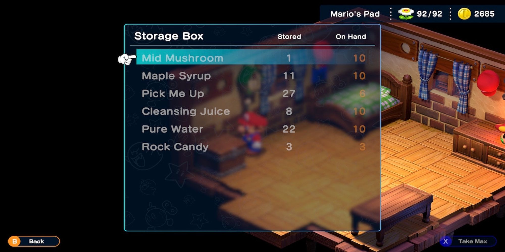 The storage box in Super Mario RPG