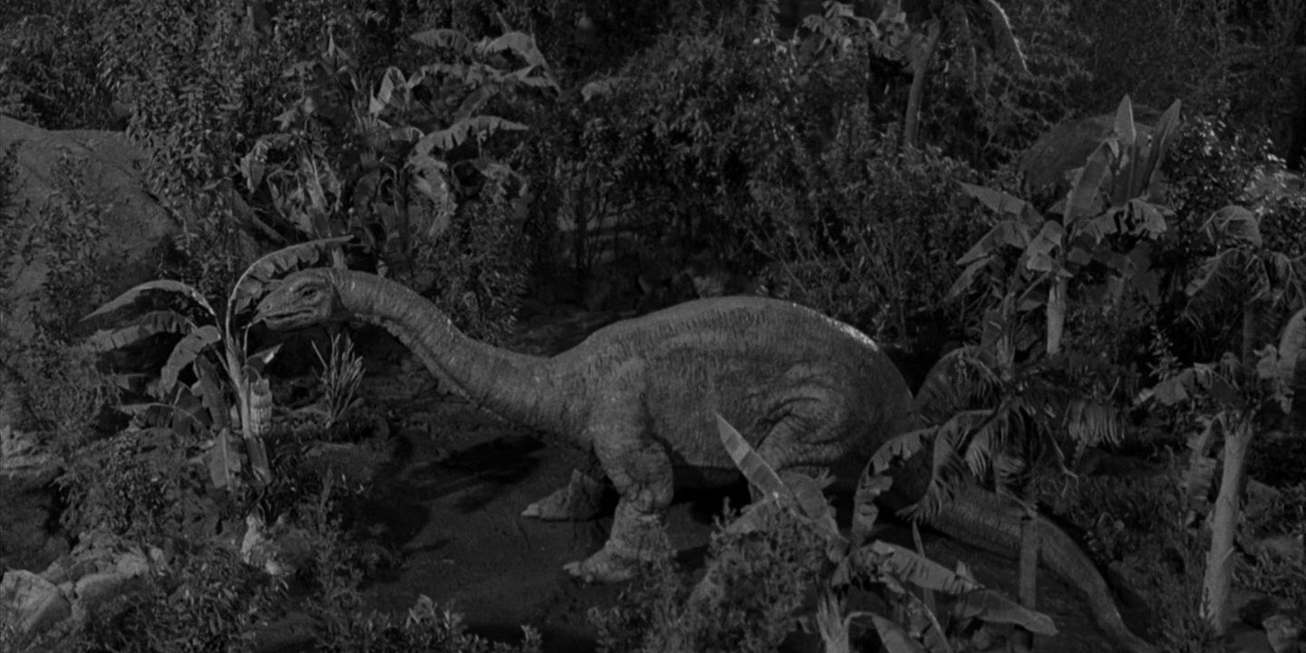 A dinosaur in The Twilight Zone's "The Odyssey of Flight 33".