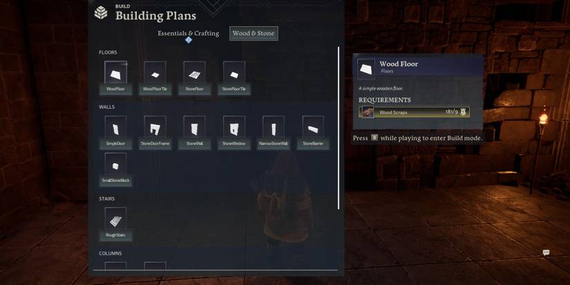 build menu return to moria