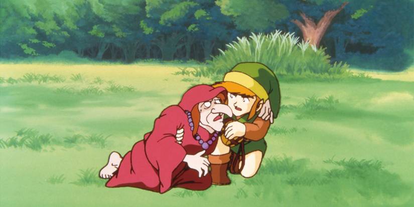 The Legend of Zelda Link helping Impa