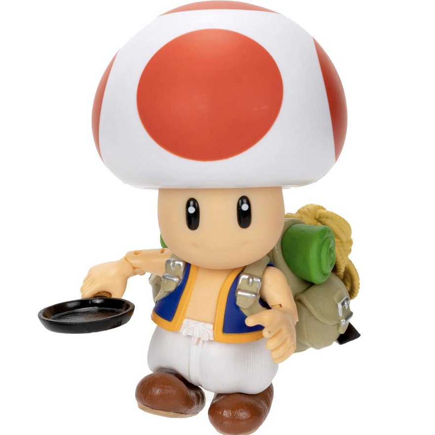 A Toad figure with a frying pan and backpack