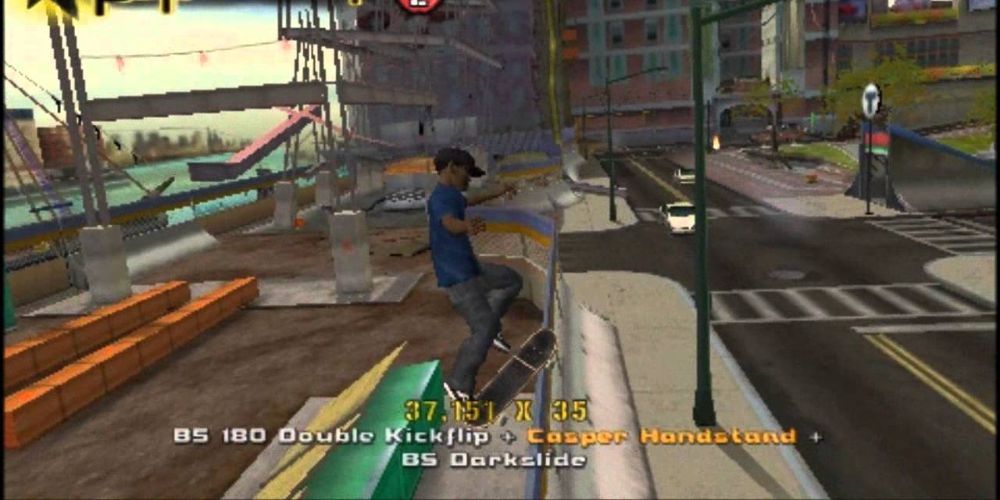 Captura de pantalla del juego del remix de Tony Hawk Underground 2 