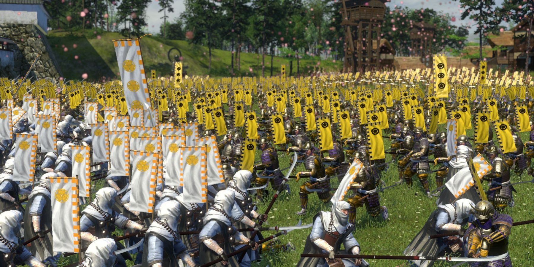 A sea of soldiers fighting each other on a field