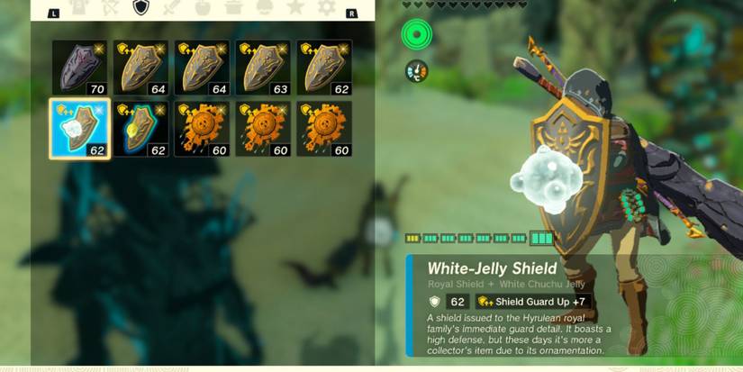 An Ice Chuchu jelly attached to a Shield