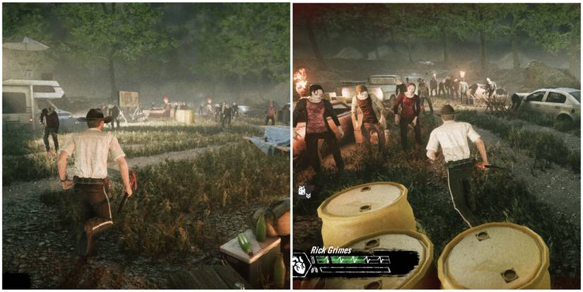 running away from walkers dodging