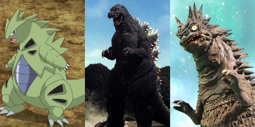 Comparison between the Pokémon Tyranitar, and the Kaiju Godzilla & Bemular