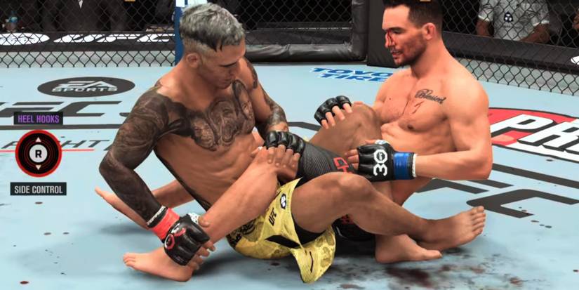 UFC 5 Oliveira locking in the Heel Hooks submission