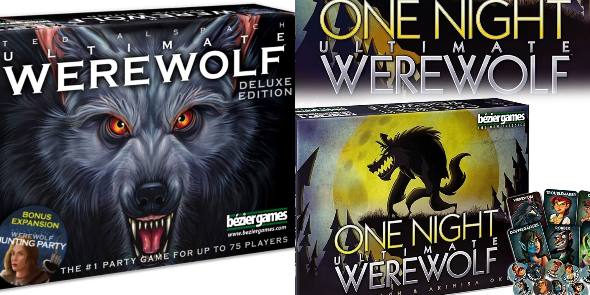 Ultimate Werewolf and One Night Ultimate Werewolf boxes