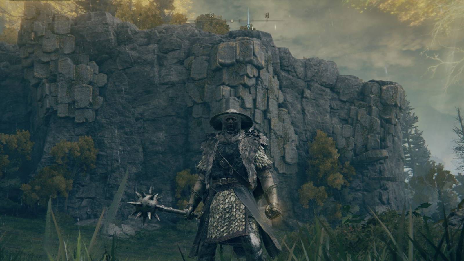 player holding morning star elden ring