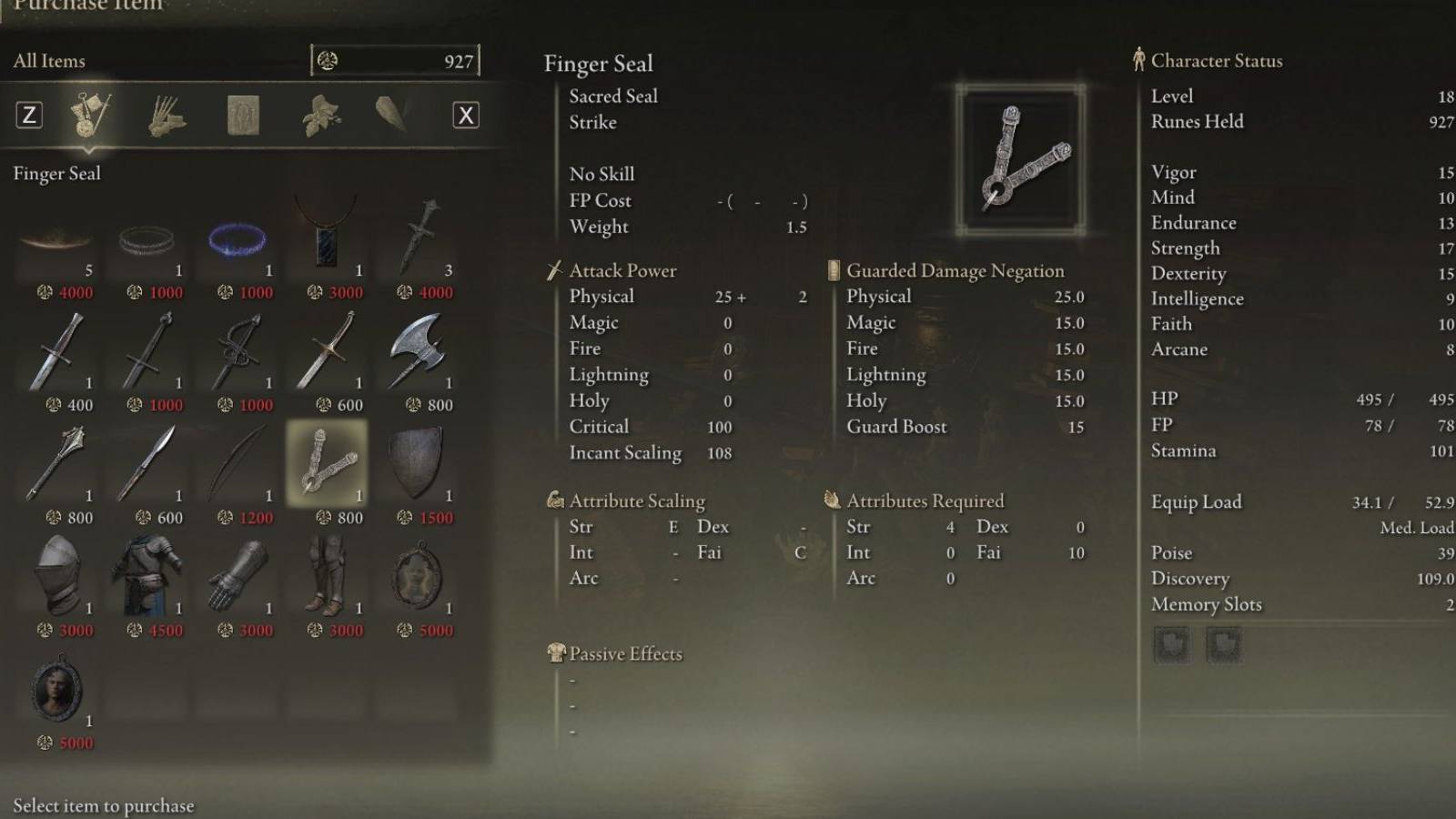 finger seal elden ring