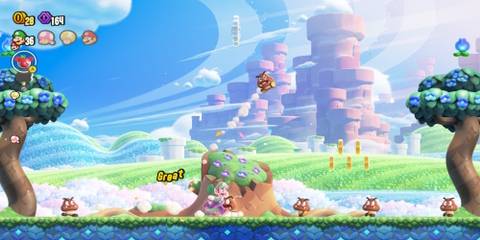 Using a Super Star power-up in Super Mario Bros. Wonder