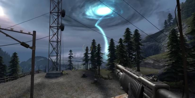 gordon freeman in front of a portal in half-life 2 episode two