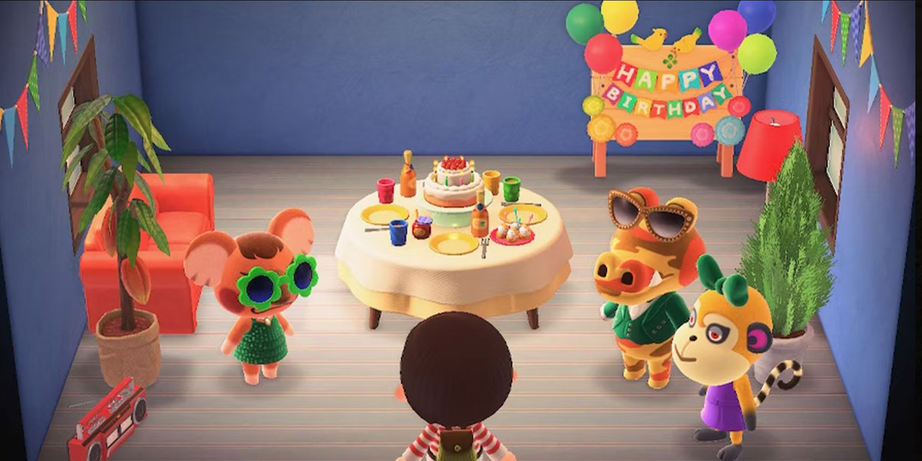Villagers surprising players on their birthday