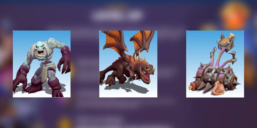 ghoul, dragon, meat truck in warcraft rumble.